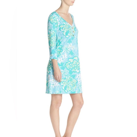 Lilly Pulitzer Palmetto Mini Dress in Wave Rider Lagoon Green - Picture 5 of 12
